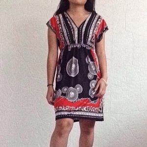 Boho print t shirt dress